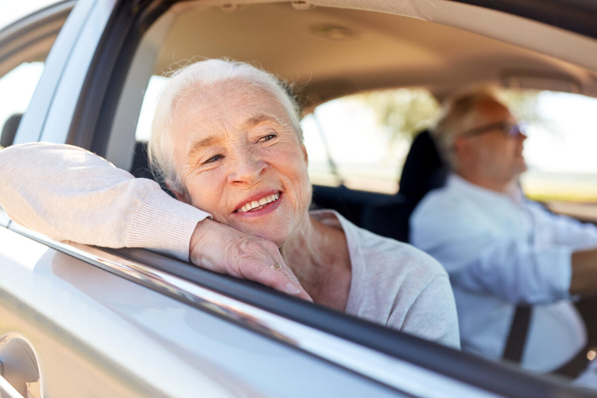 Road,Trip,,Travel,And,Old,People,Concept, ,Happy,Senior