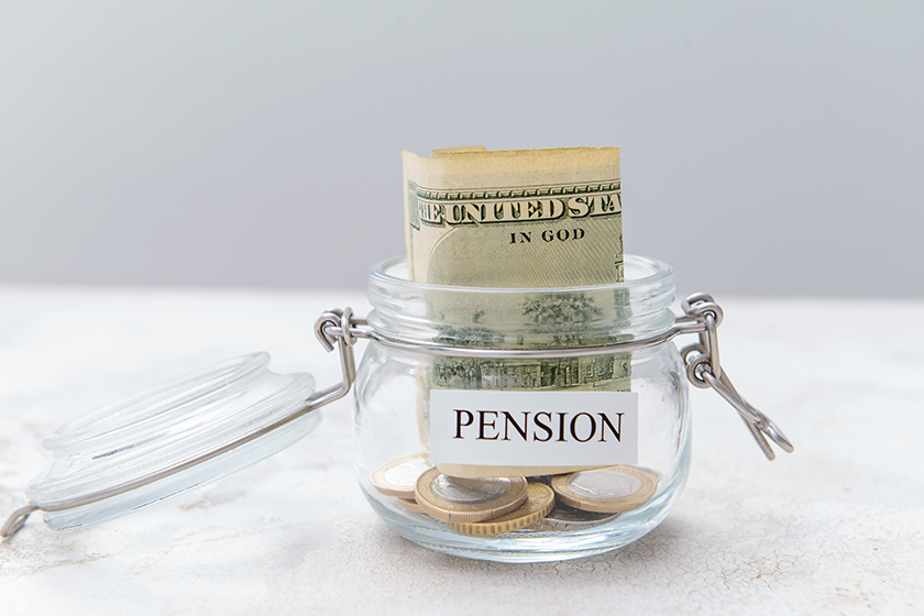 jar savings table concept pension