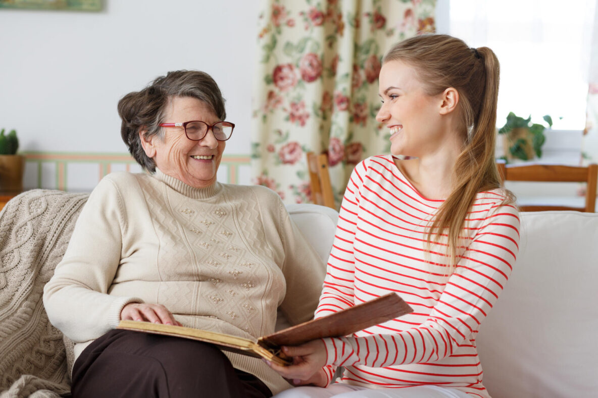 Happy,Grandma,Laughing,With,Her,Young,Pretty,Granddaughter