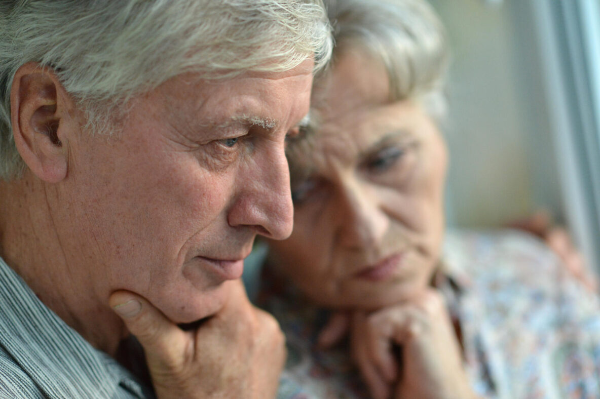 Portrait of an elder couple at home